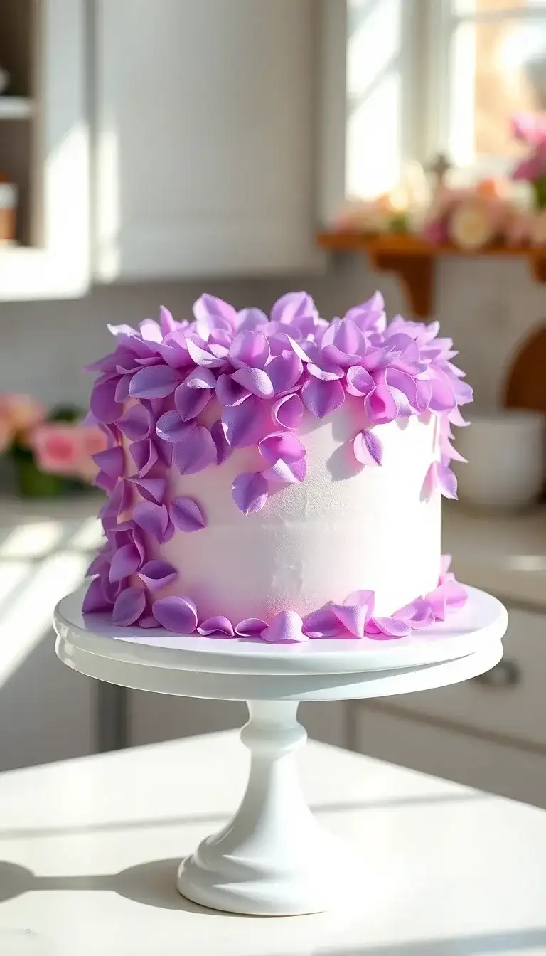 Whimsical Purple Petal Cake2.webp