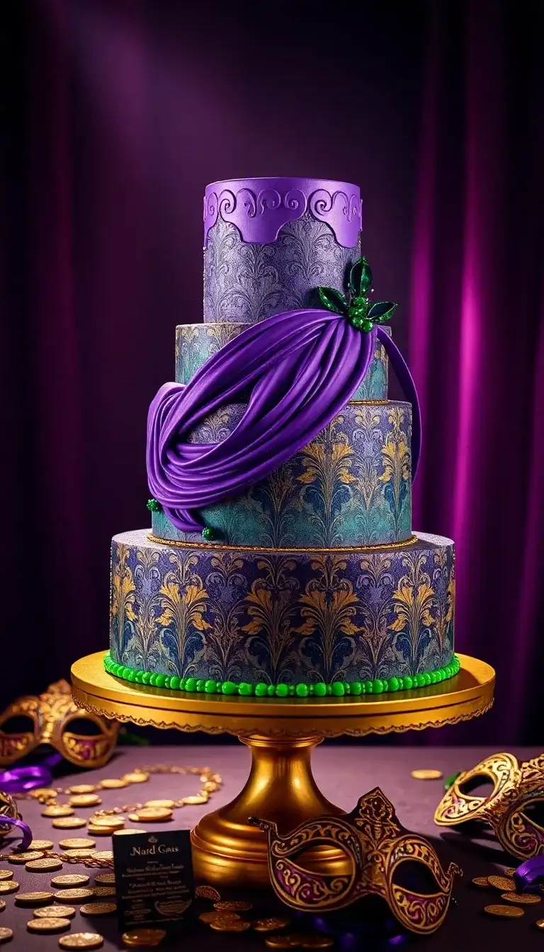 32 Vibrant Purple Gold Green Cake Ideas for Stunning Celebrations