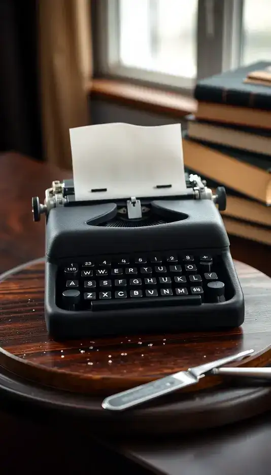 Monochrome Typewriter Cake with Bold Keys