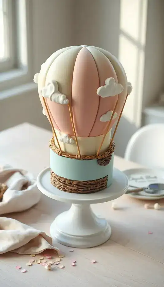 Whimsical Animal Balloon Cake