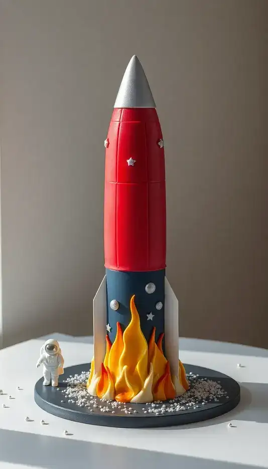 Classic Red Rocket Cake