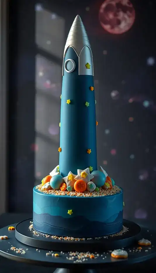 Glow-in-the-Dark Rocket Cake