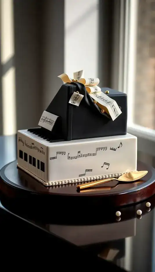 Sheet Music Elegance on Sweet Layers