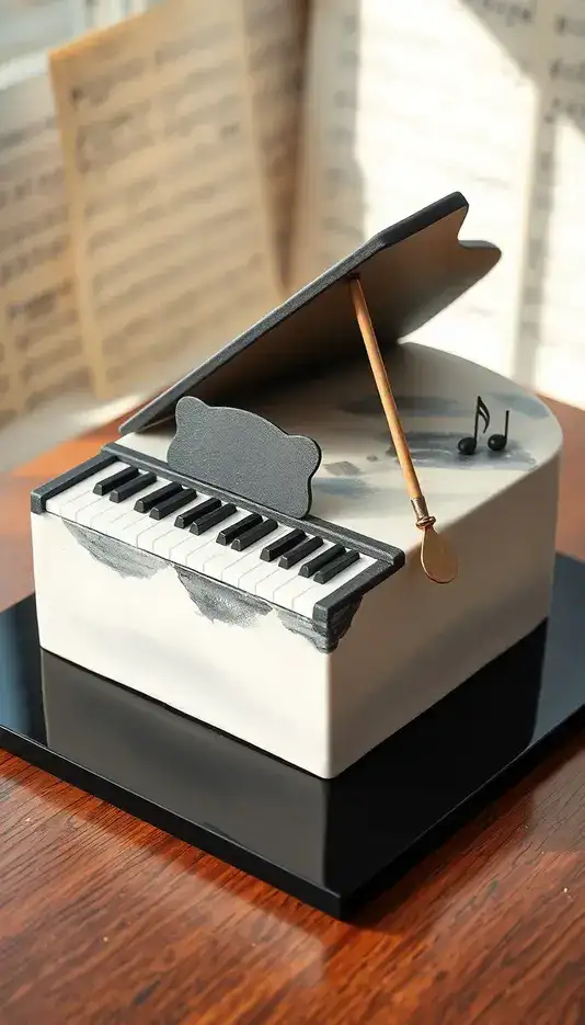 Silver Leaf Brushed Modern Cake