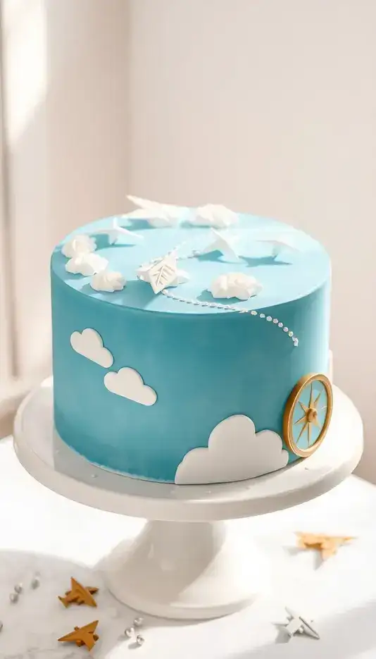 Greenery and White Rose Layer Cake