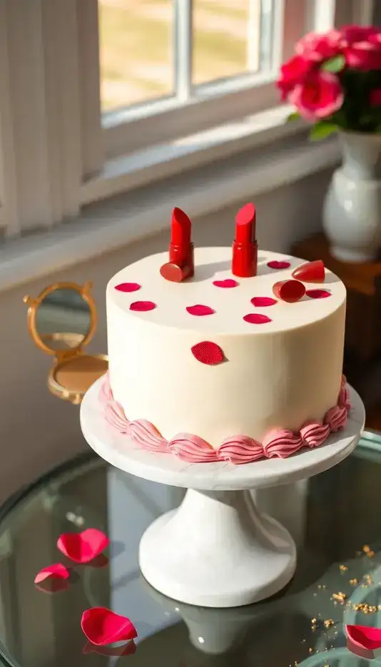 Sky Blue Geometric Pattern Cake
