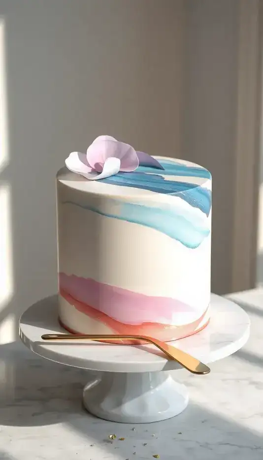 Watercolor Brushstroke Delight Cake