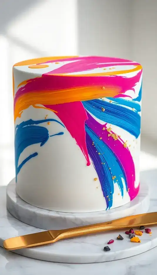 Bold Color Splash Cake