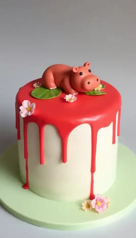 Single Edible Flower Statement Cake