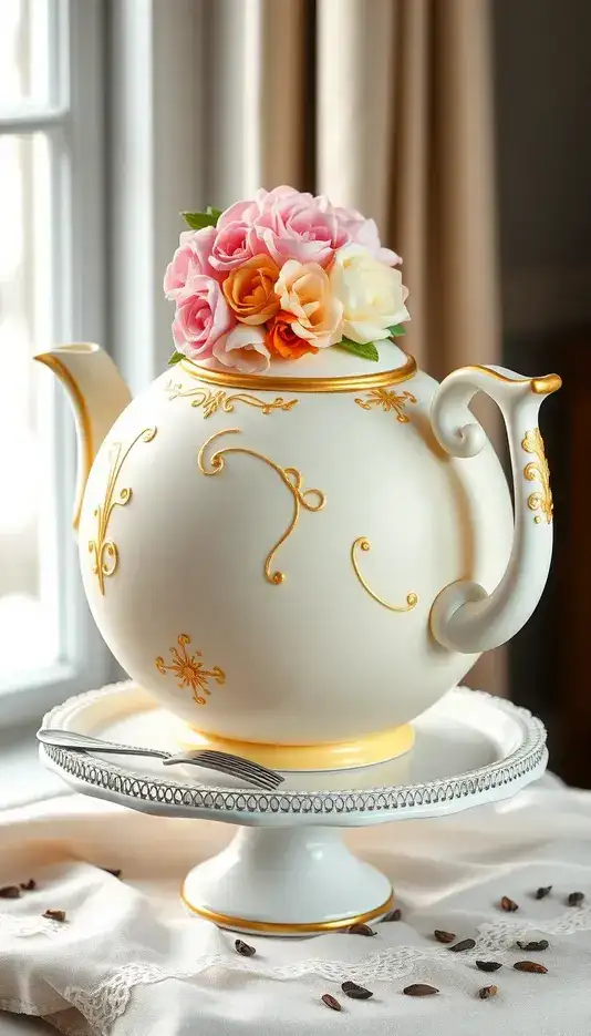 Gold-Tipped Ruffle Elegance