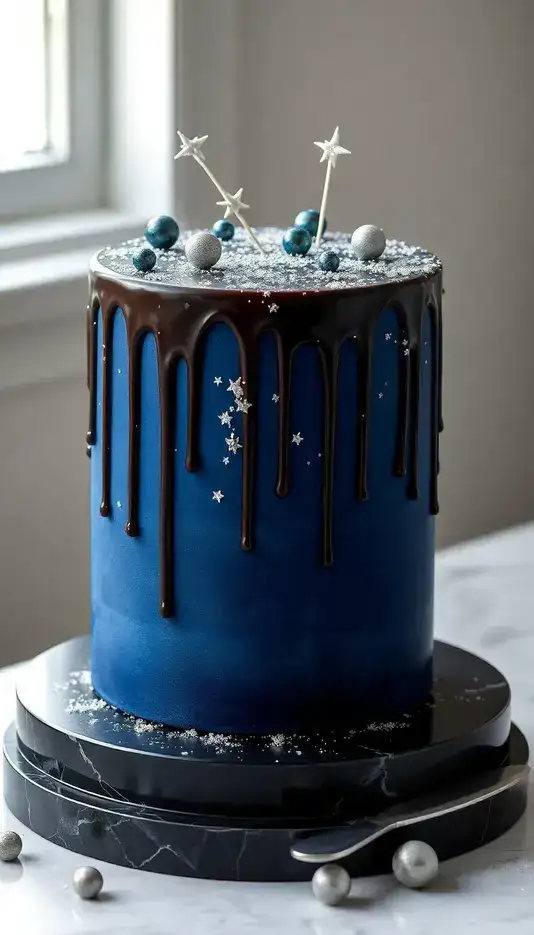 Meteor Shower Drip Cake
