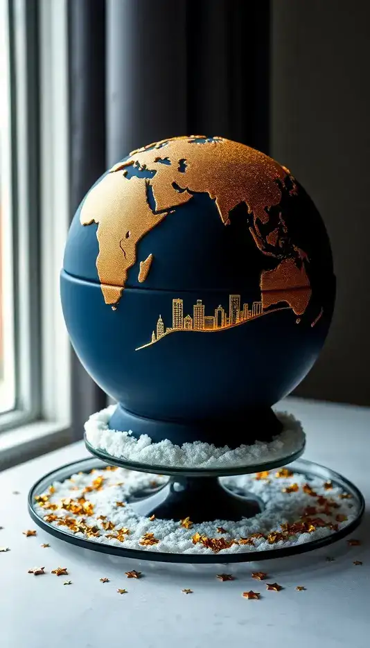 Classic Gold-Trimmed White Cake