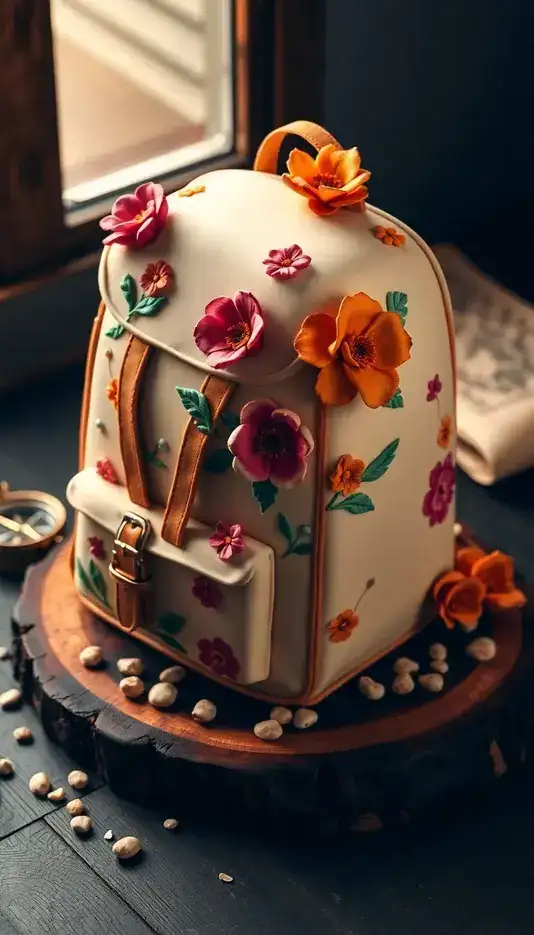 Blue and White Stenciled Pattern Cake