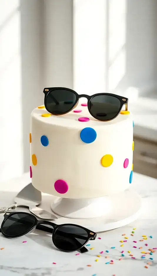 Sleek Charcoal Geometric Pattern Cake