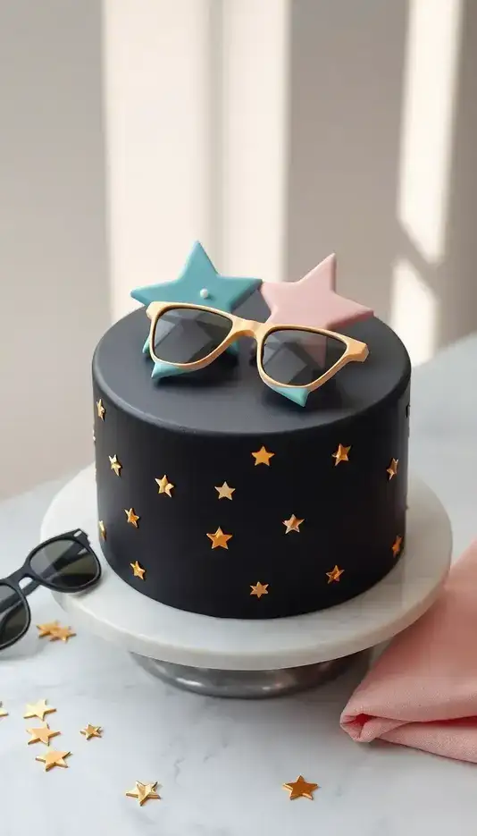 Minimalist Navy Blue With Gold Leaf