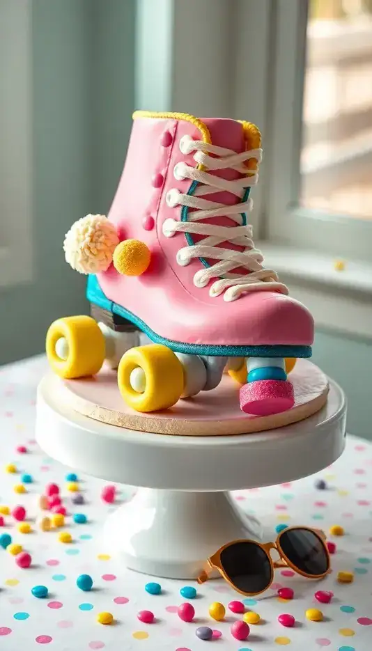 Candy-Coated Skate Cake