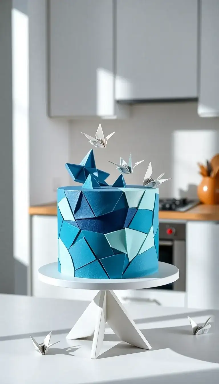 Blue Origami Waves Blue Origami Waves