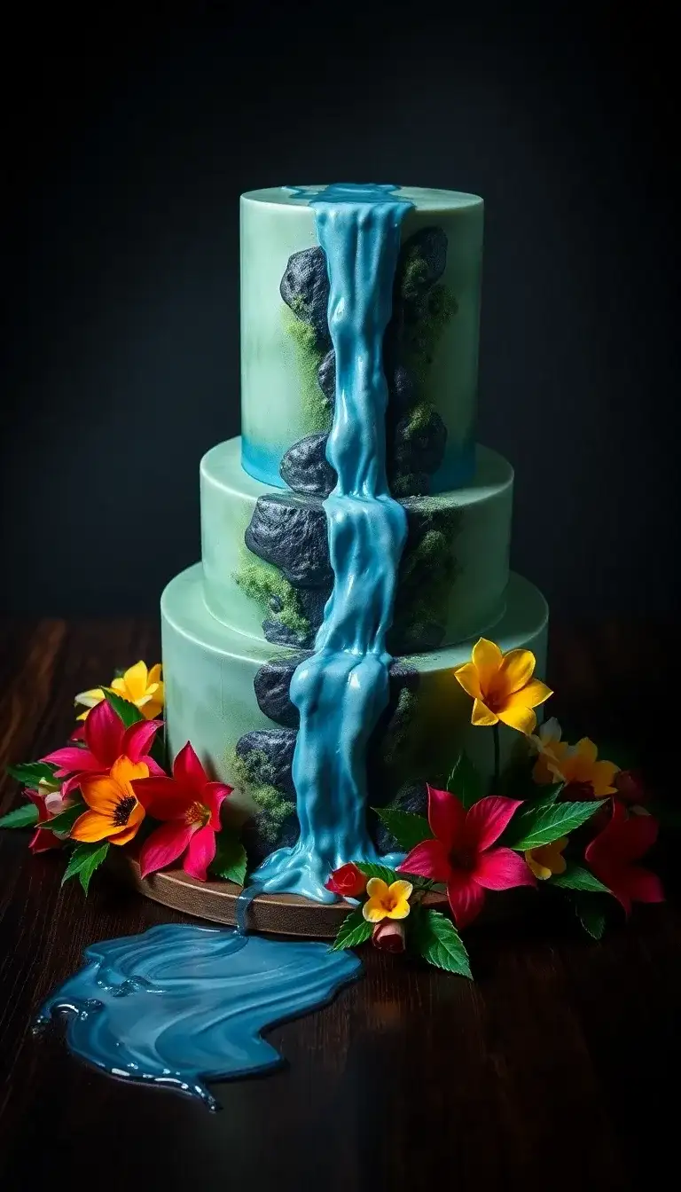 Tropical Waterfall Cascade