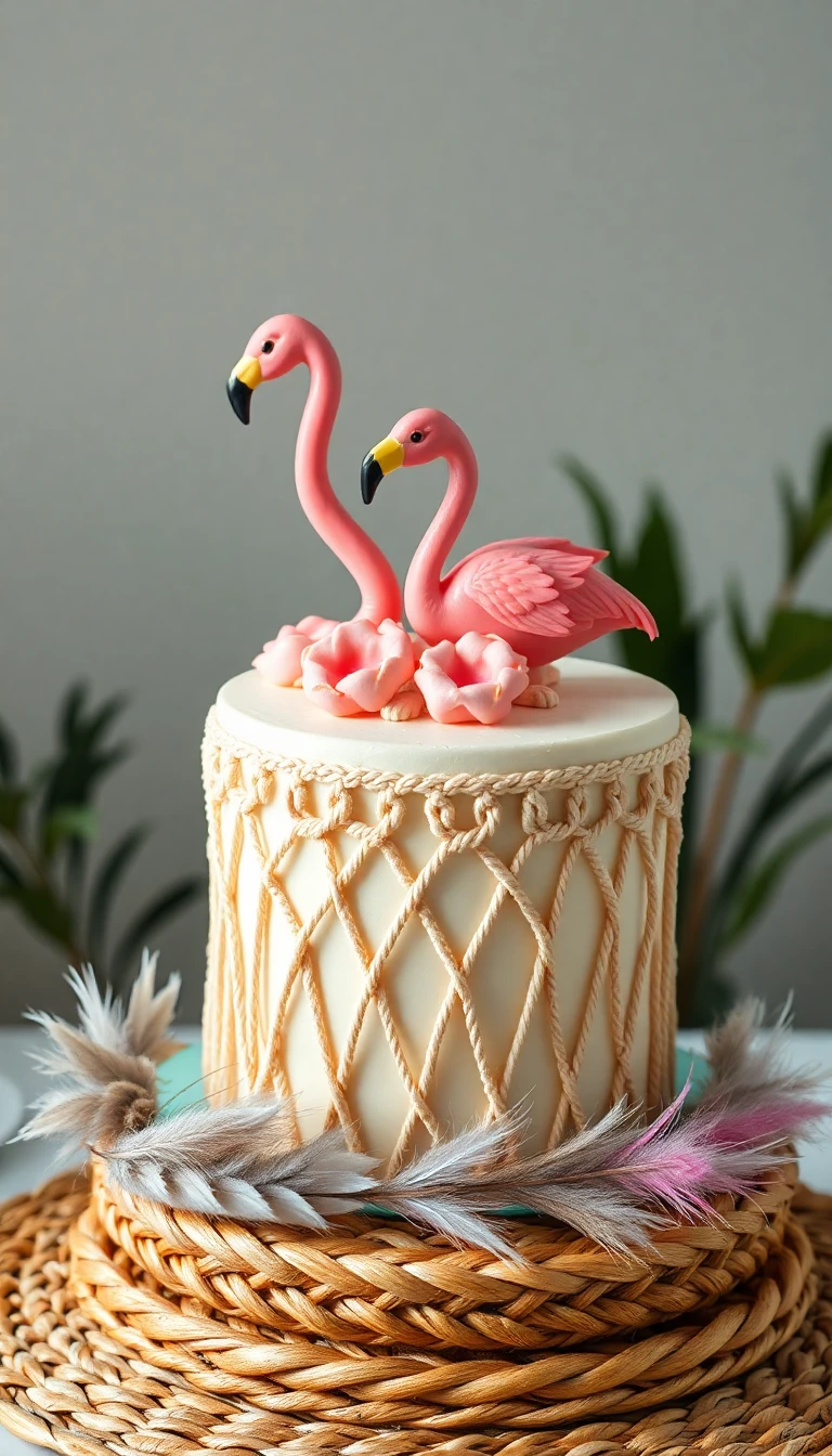 Boho Flamingo Cake