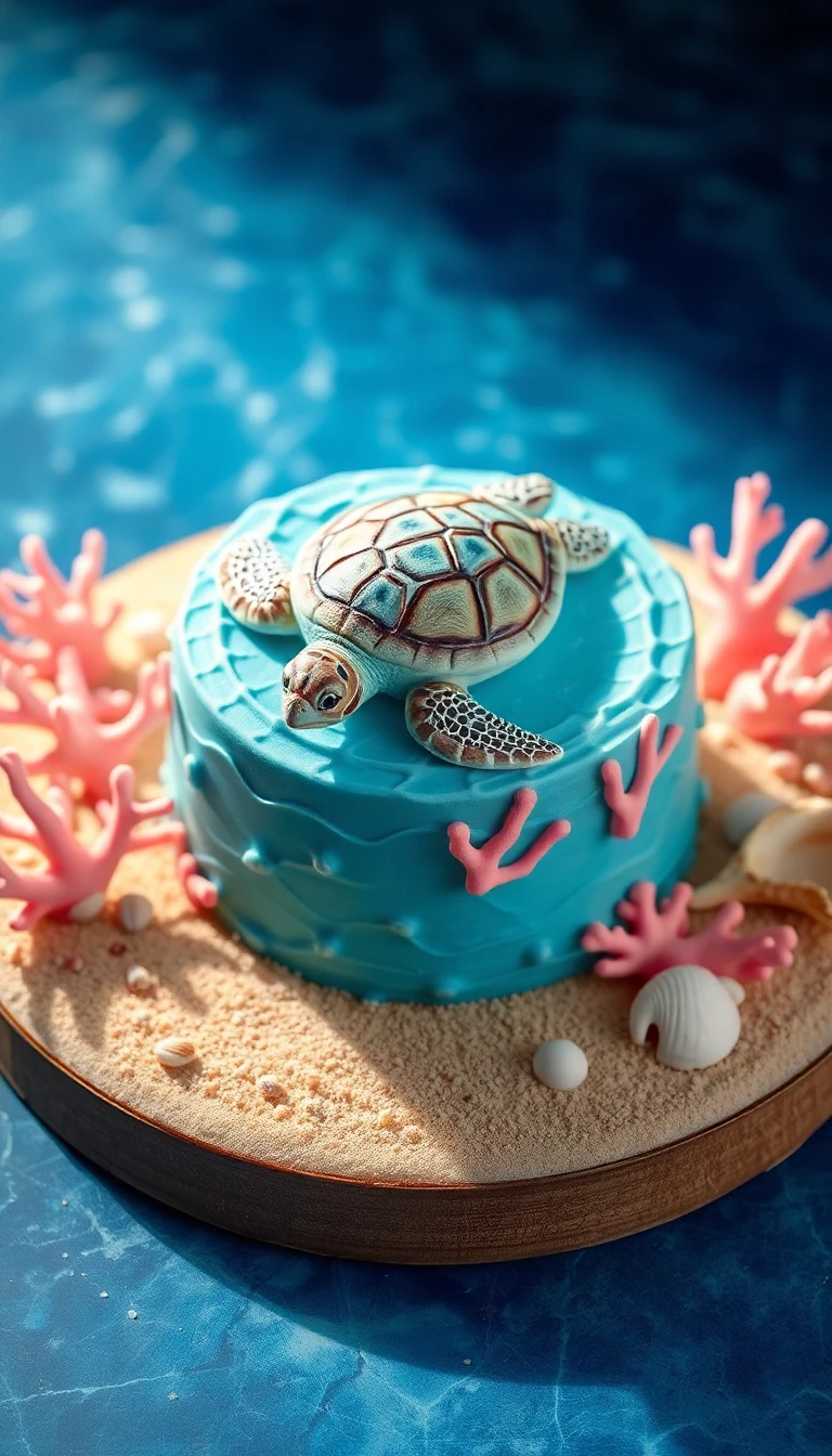 Coral Reef Turtle Cake