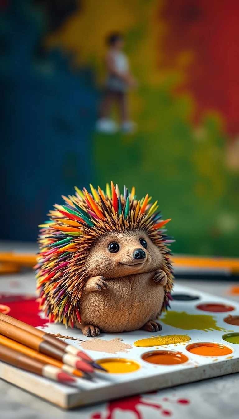 Artist Hedgehog Cake