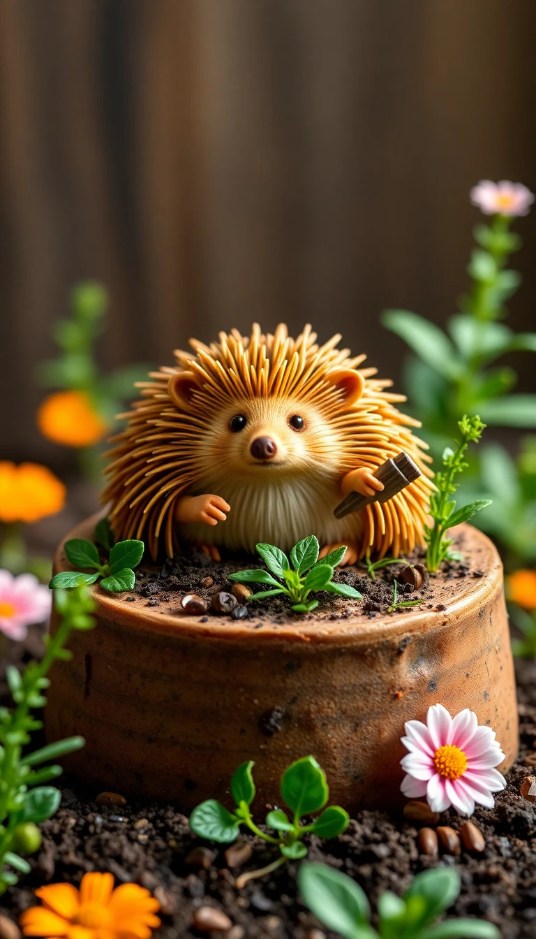 Gardener Hedgehog Cake