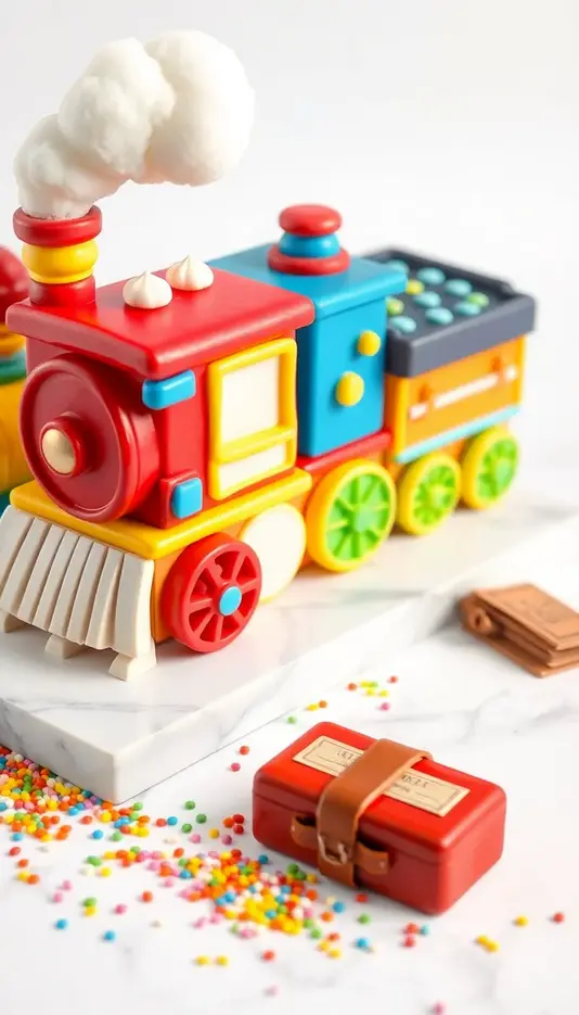 Candy-Coated Train Cake