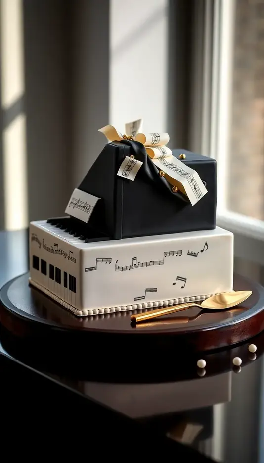 Sheet Music Elegance on Sweet Layers