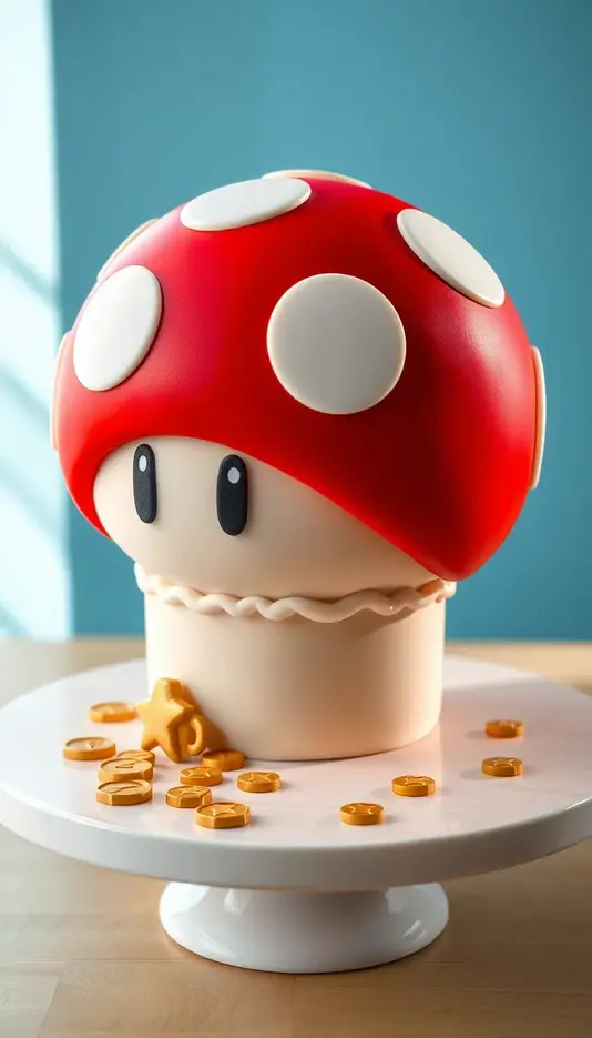 Mario Mushroom Game Cake