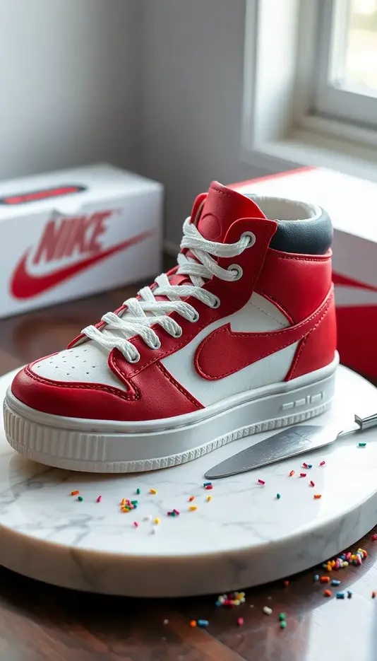 Sneaker Cake with Sprinkles and Edible Paint