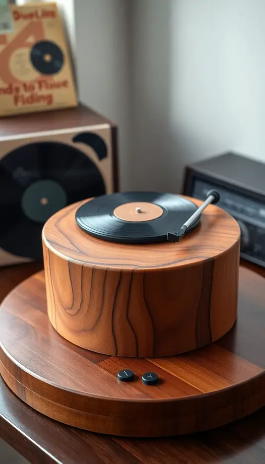 Retro Wooden Tonearm Design Cake