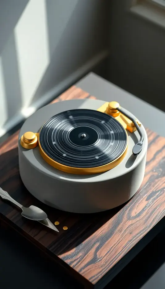 Gold and Silver Detail Record Player
