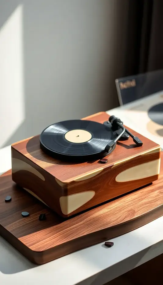Record Player Cake with Edible Music Notes