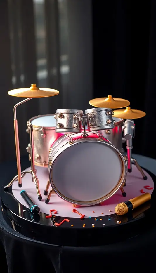 Drum Set Cake with LED Light Effects