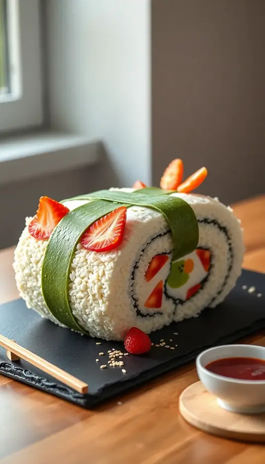 Dinosaur Sushi Roll Cake Idea