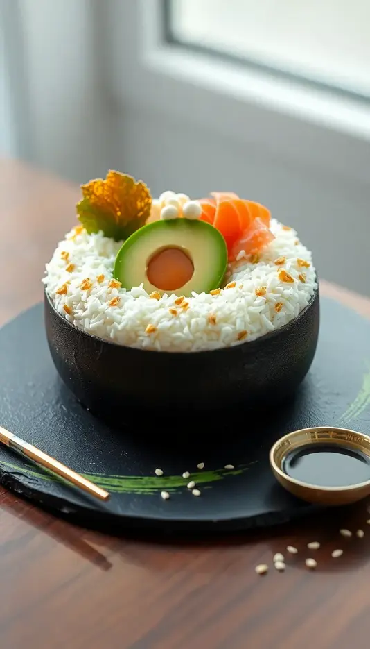 Gold Leaf Accent Sushi Roll Cake