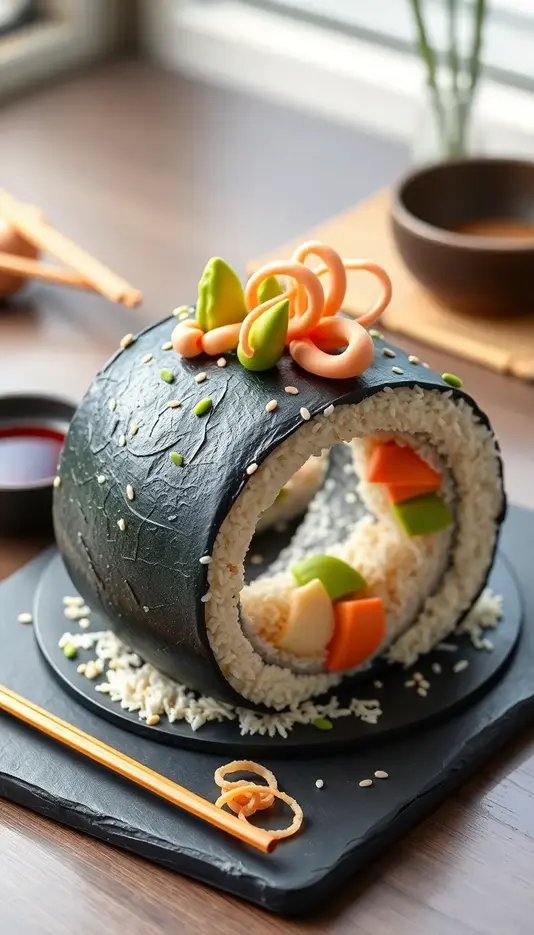 Rosca de Sushi Inspired Cake