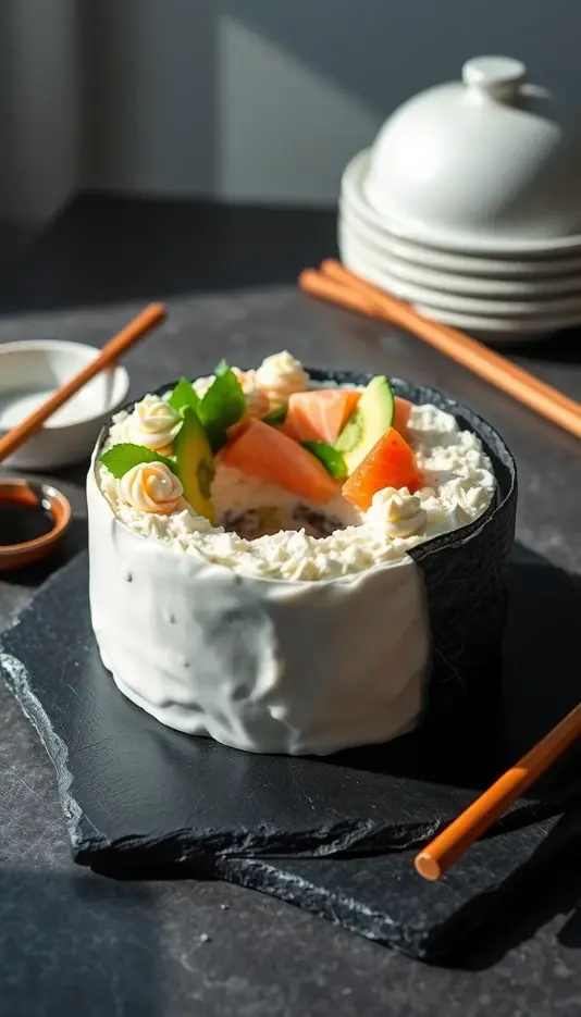 Ribbon Wrapped Sushi Roll Cake