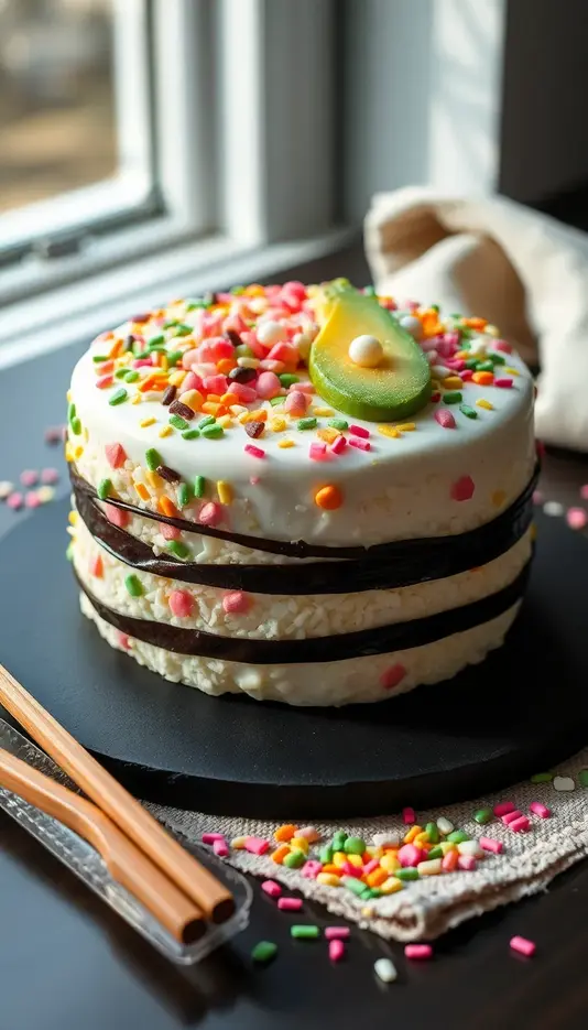 Festive Confetti Sushi Cake