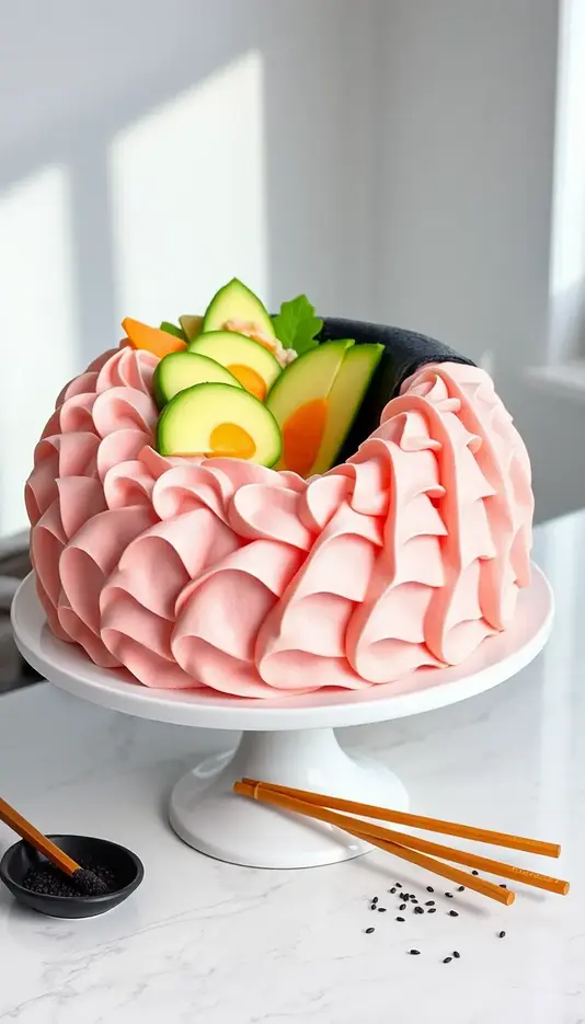 Pastel Ombre Sushi Roll Cake
