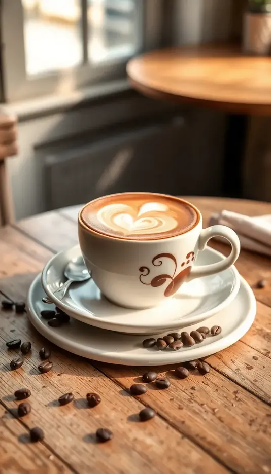 Cup-Shaped Cake with Coffee Cup Saucer Plate