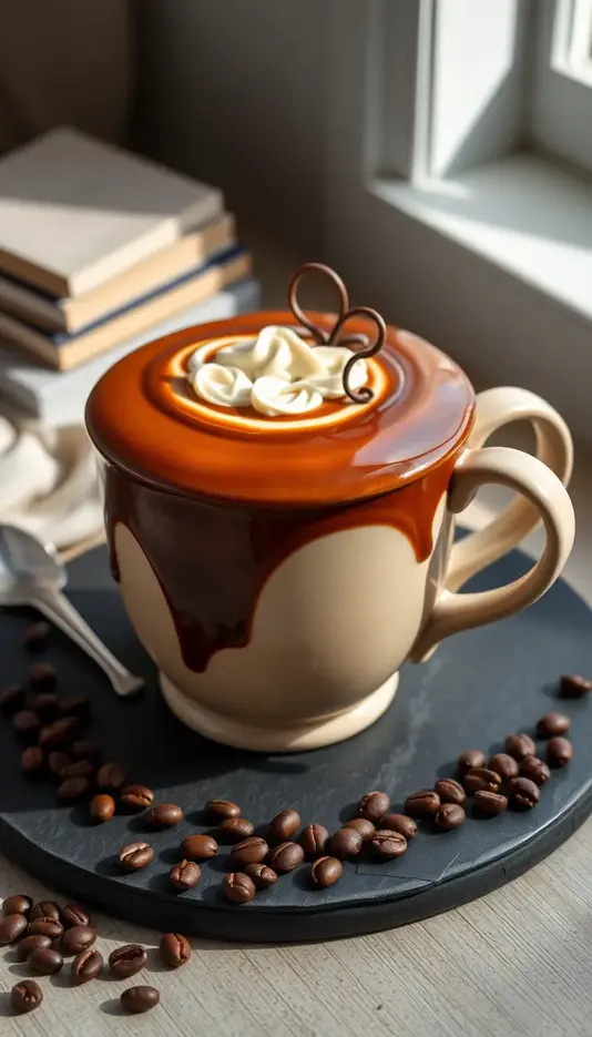 Mocha Swirl Coffee Cup Cake Creation