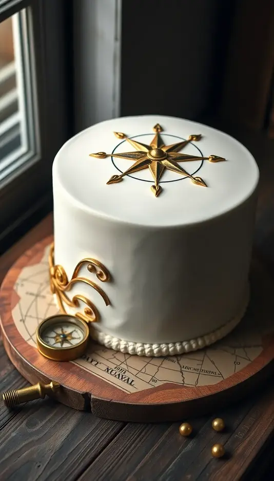 Vintage Compass Rose Cake