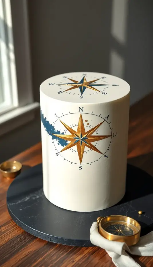 Abstract Compass Pattern Cake
