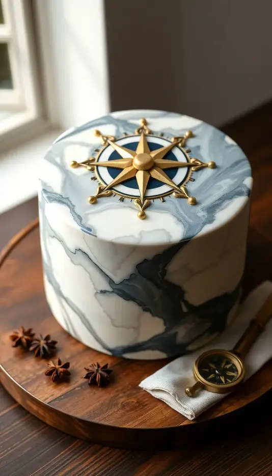 Marble Effect Compass Cake