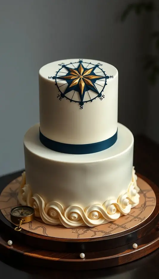 Compass Cake with Compass Cards