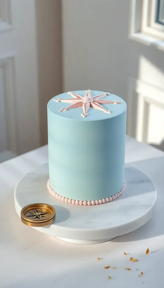 Pastel Toned Compass Cake