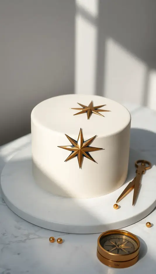 Modern Geometric Compass Cake