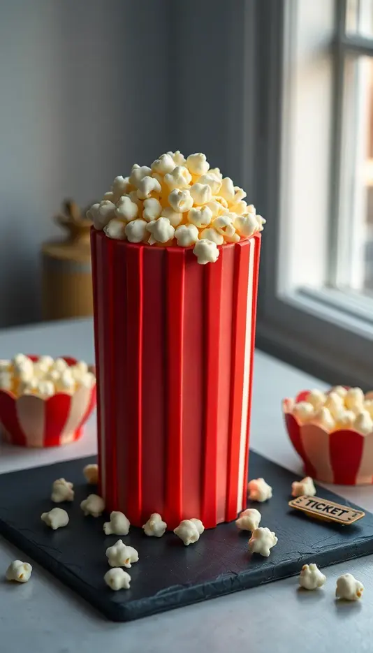 Glow-in-the-Dark Movie Night Popcorn Cake