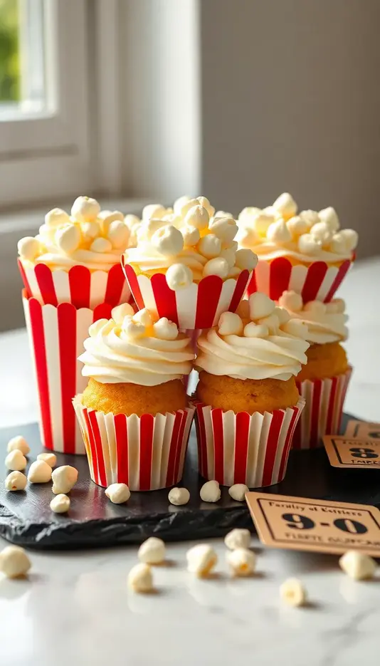 Mini Popcorn Box Cupcake Cakes